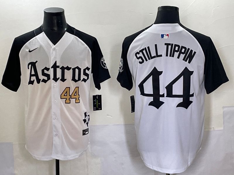 Men 2025 Houston Astros #44 Still Tippin White Black Five generations Joint Name Nike MLB Jersey style 4